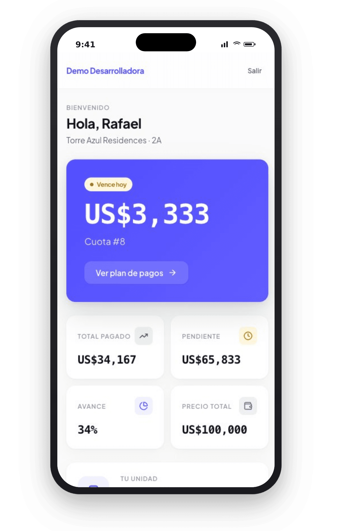 Portal de Clientes en celular
